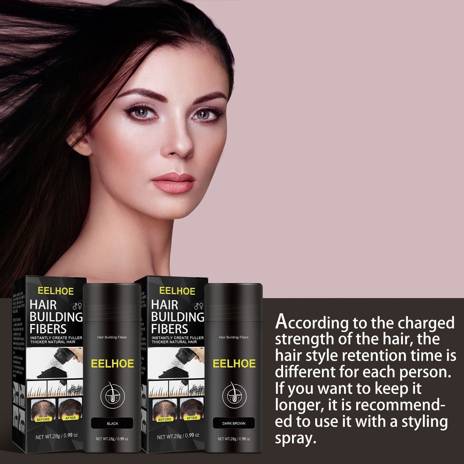 Hair Building Fiber Powder for Thinning Hair Thickening 28g