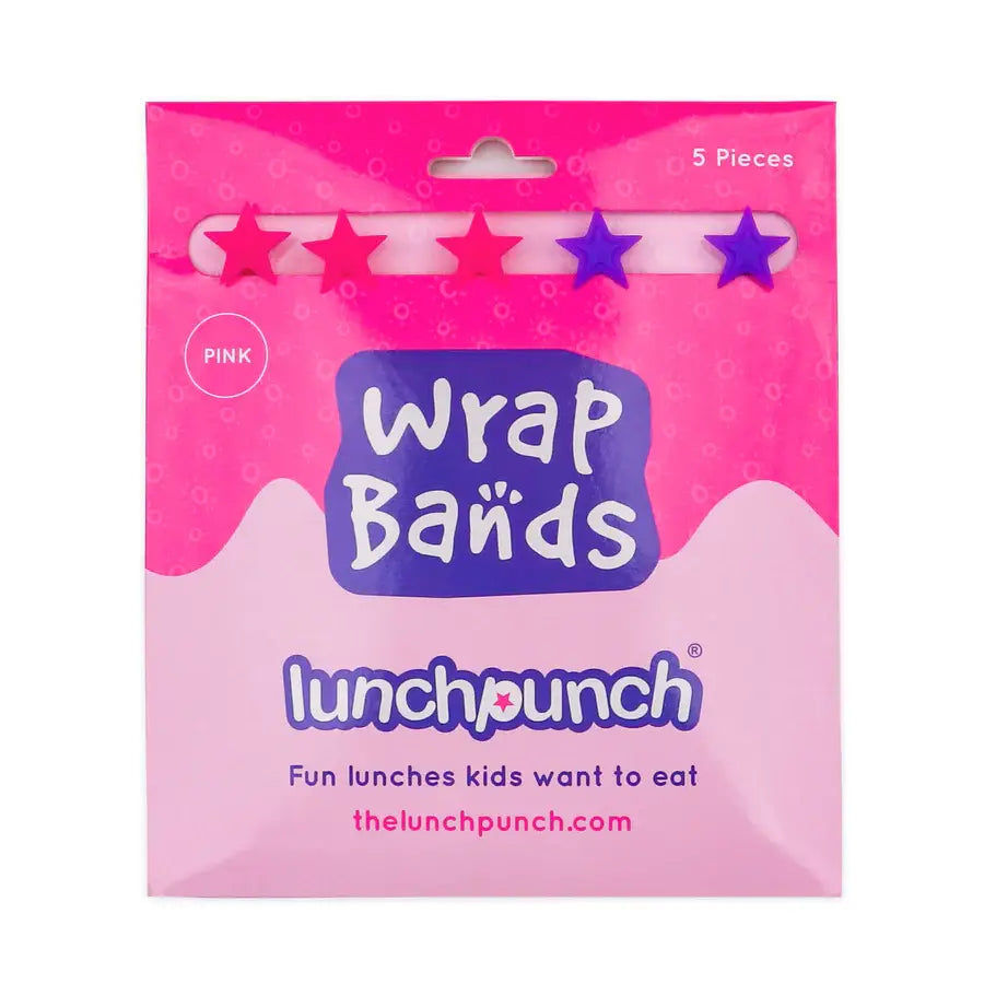 Lunch Punch Silicone Wrap Bands - Pink (5 Pack)