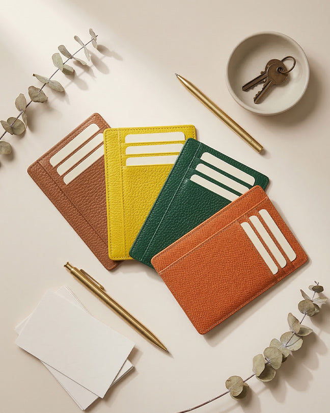 CLAREA Slim Leather Card Holder 12x8.5 cm