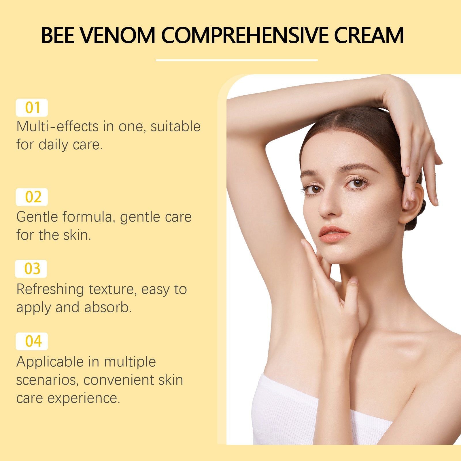 Bee Venom Skin Care Cream, Soothes Blemishes, Smooths Skin, Natural, Daily Use ,30g