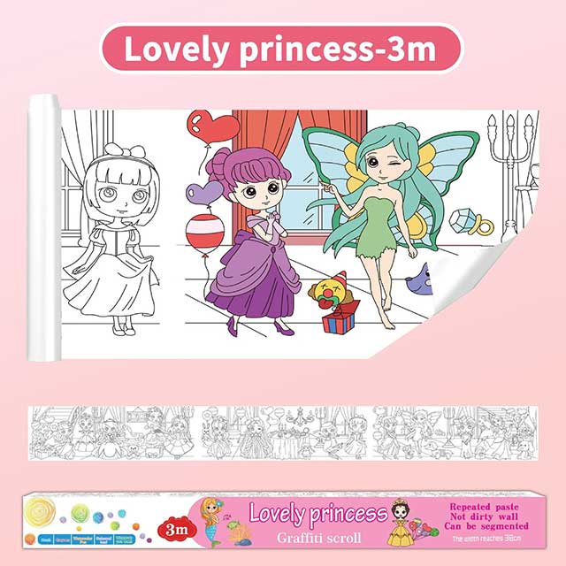 3 Meters Color Drawing Kids Paper Sticker Roll – Creative Themed Stickers for Arts & Crafts (300cm x 38cm)