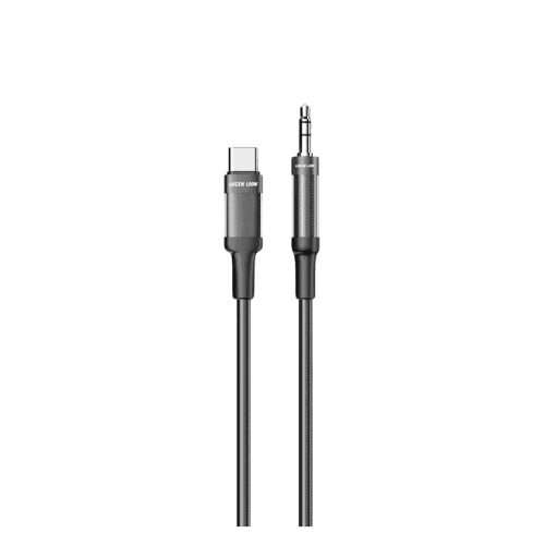 Green Lion USB-C to AUX Braided Cable 1M - Black