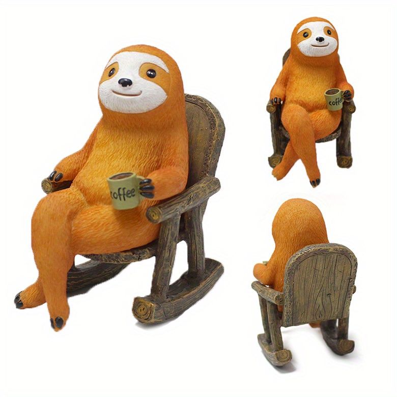 Rocking Chair Sloth Ornaments Resin Courtyard Garden Outdoor Decorations