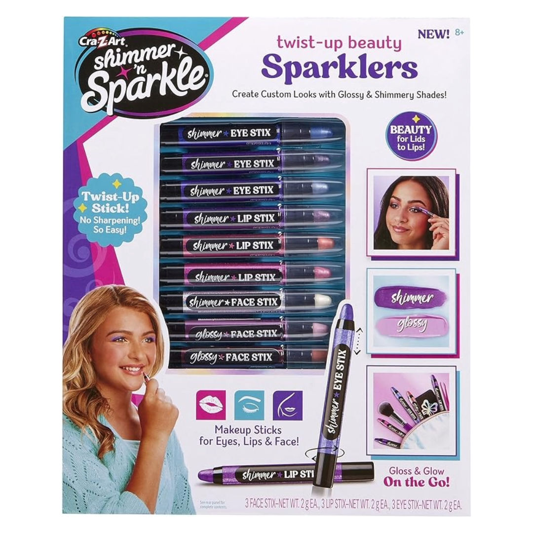 Cra-Z-Art Shimmer n Sparkle Twist Up Beauty Sparklers Set, 13 Pieces, Children Ages 8+
