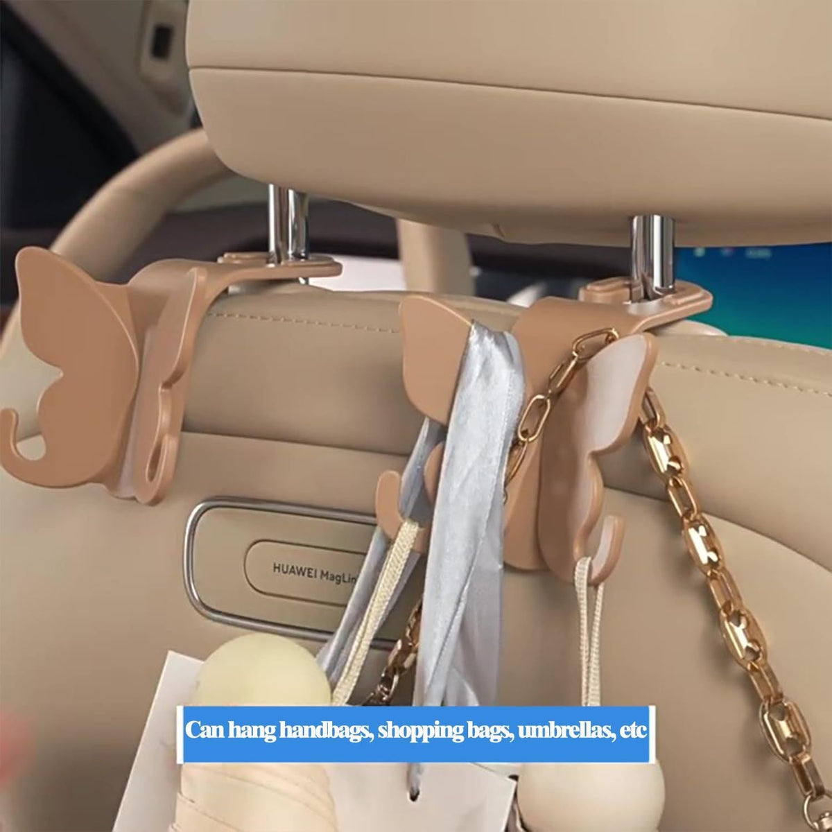 Multi Purpose Car Seat Hook Organizer Sturdy Heat Resistant Plastic Auto Storage for Bags