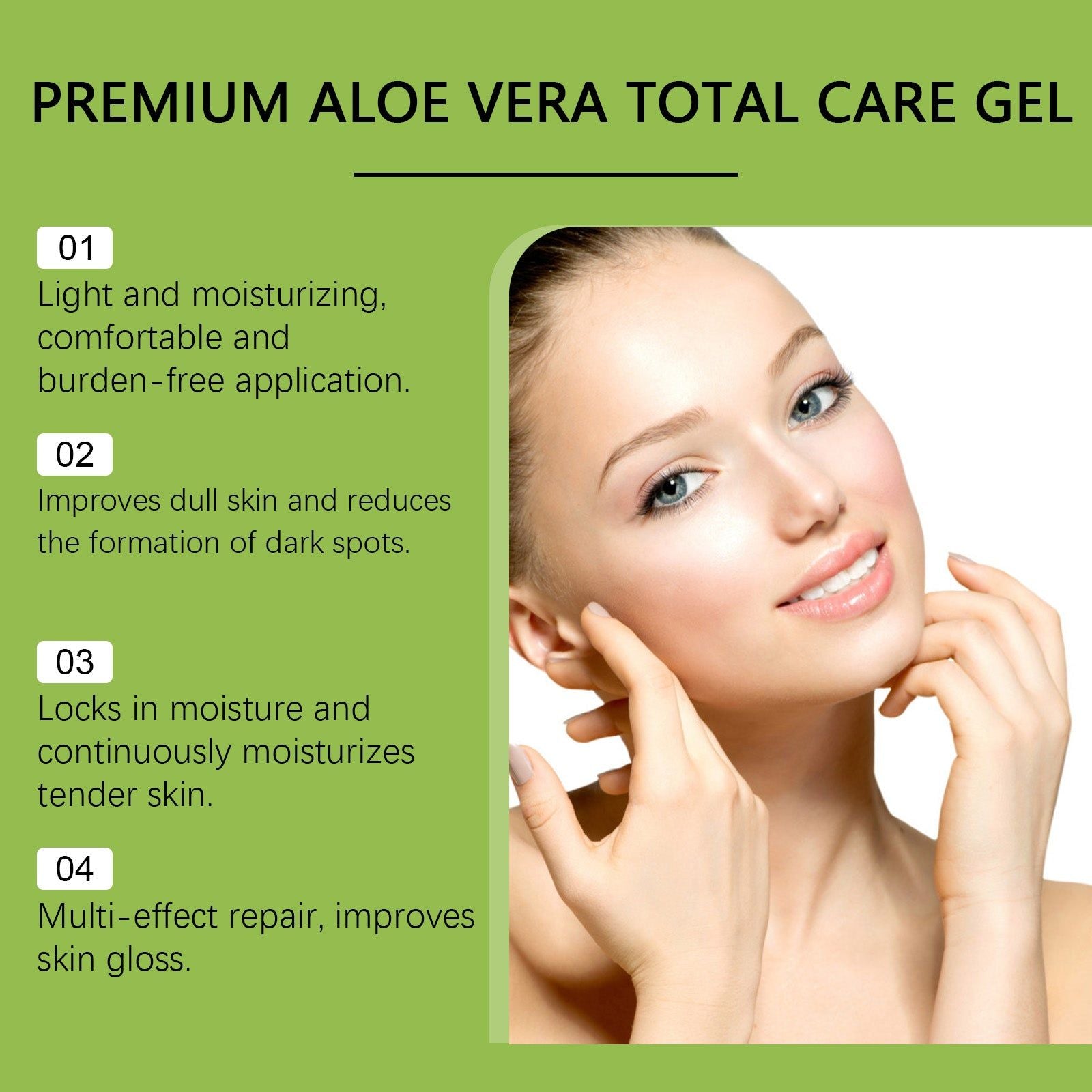 Aloe Vera Facial Care Gel, Hydrating, Brightening, Anti-Aging, Skin Repair ,80g