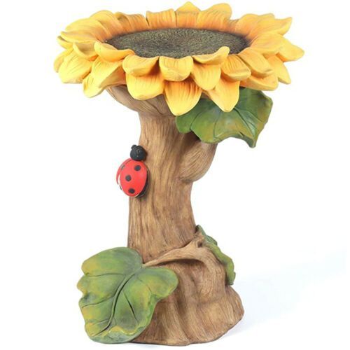 Bird Bath Feeders Bowl Garden Ornament Polyresin Handmade Decoration Outdoor