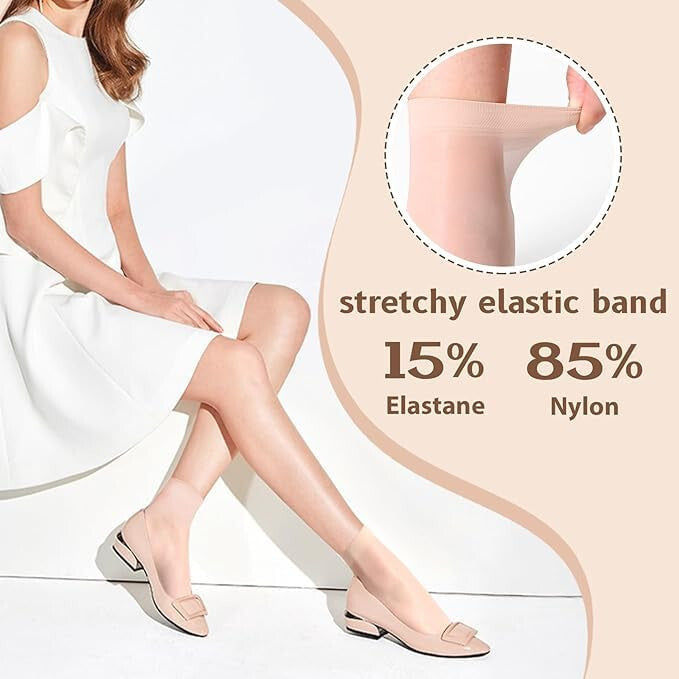 Pack of 6 Sheer Nylon Summer Socks for Women's