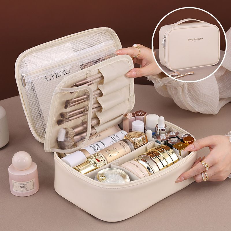 Makeup Bag with Adjustable Dividers