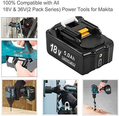 2 Pack 18V 4.0Ah 5.0 Ah 6.0 Ah Replacement Battery For BL1830 BL1850B BL1840 BL1860