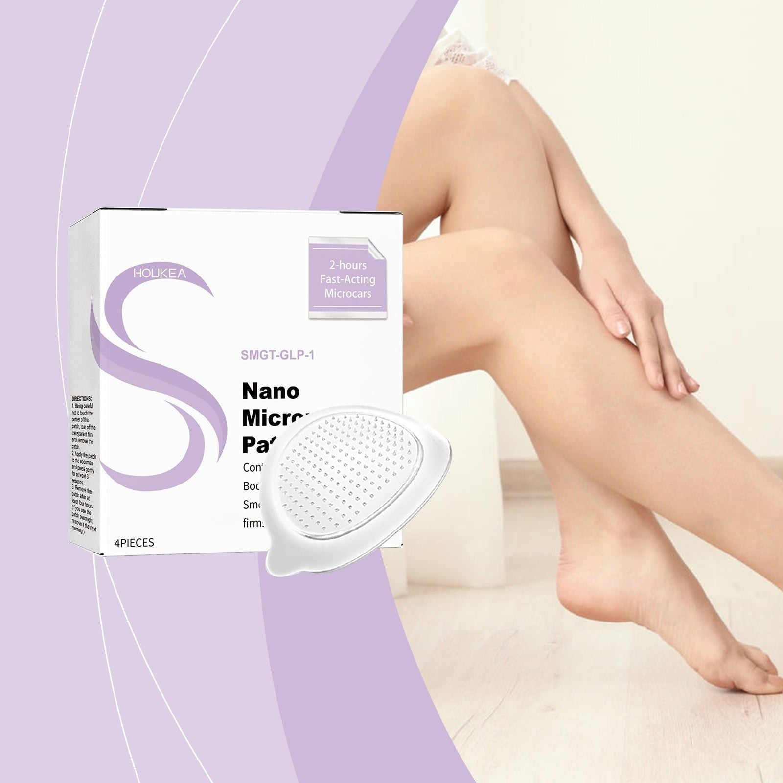 Body Skin Care Patch, Deep Absorption, Firming, Natural Plant Ingredients ,4pcs