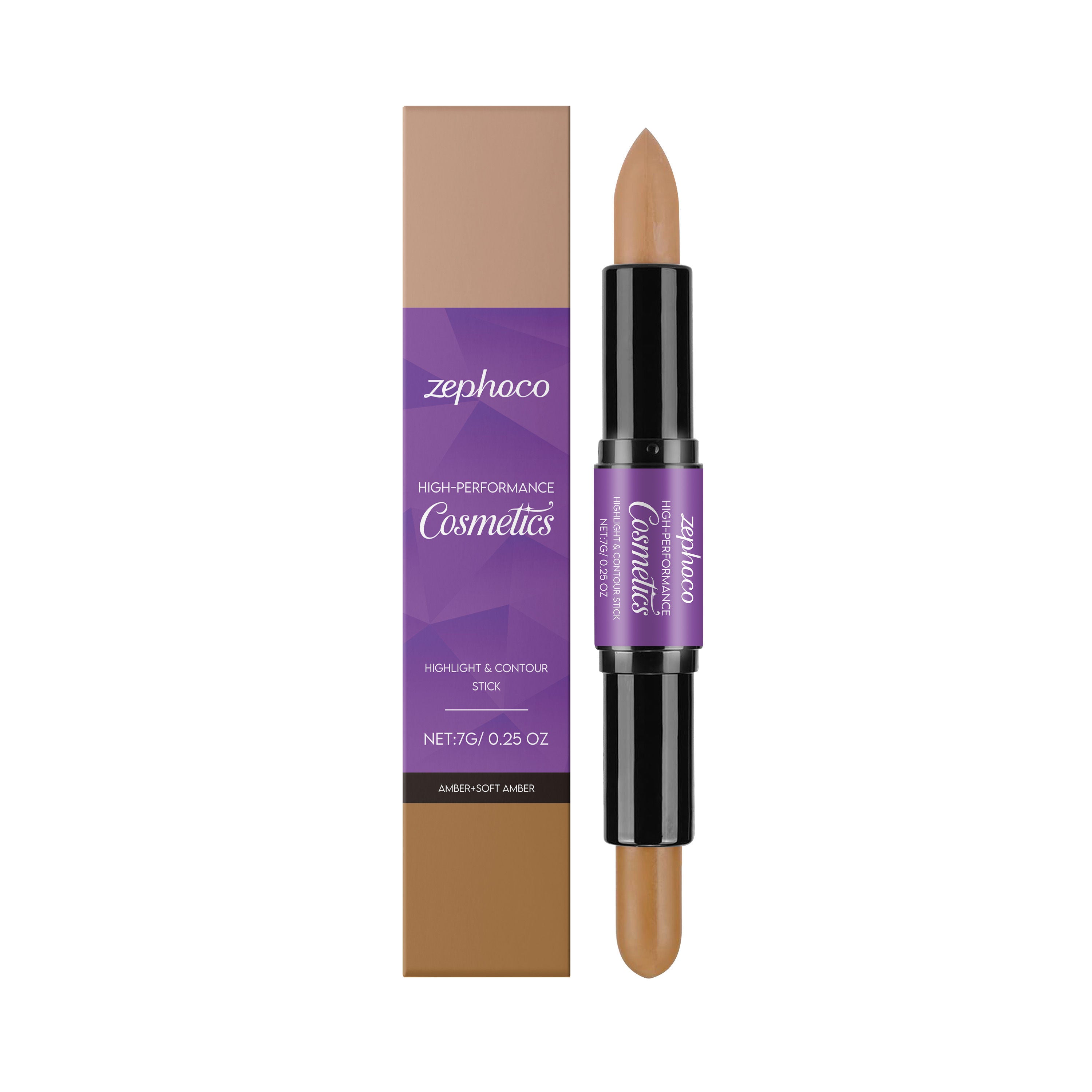 2-in-1 Makeup Highlighter and Contour Stick, Natural Glow, Easy to Use ,7g
