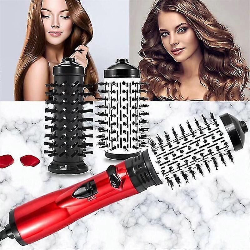 3-in-1 Hot Air Styler & 360° Rotating Hair Dryer - Curling & Straightening Brush with Ionic Technology for Frizz Control