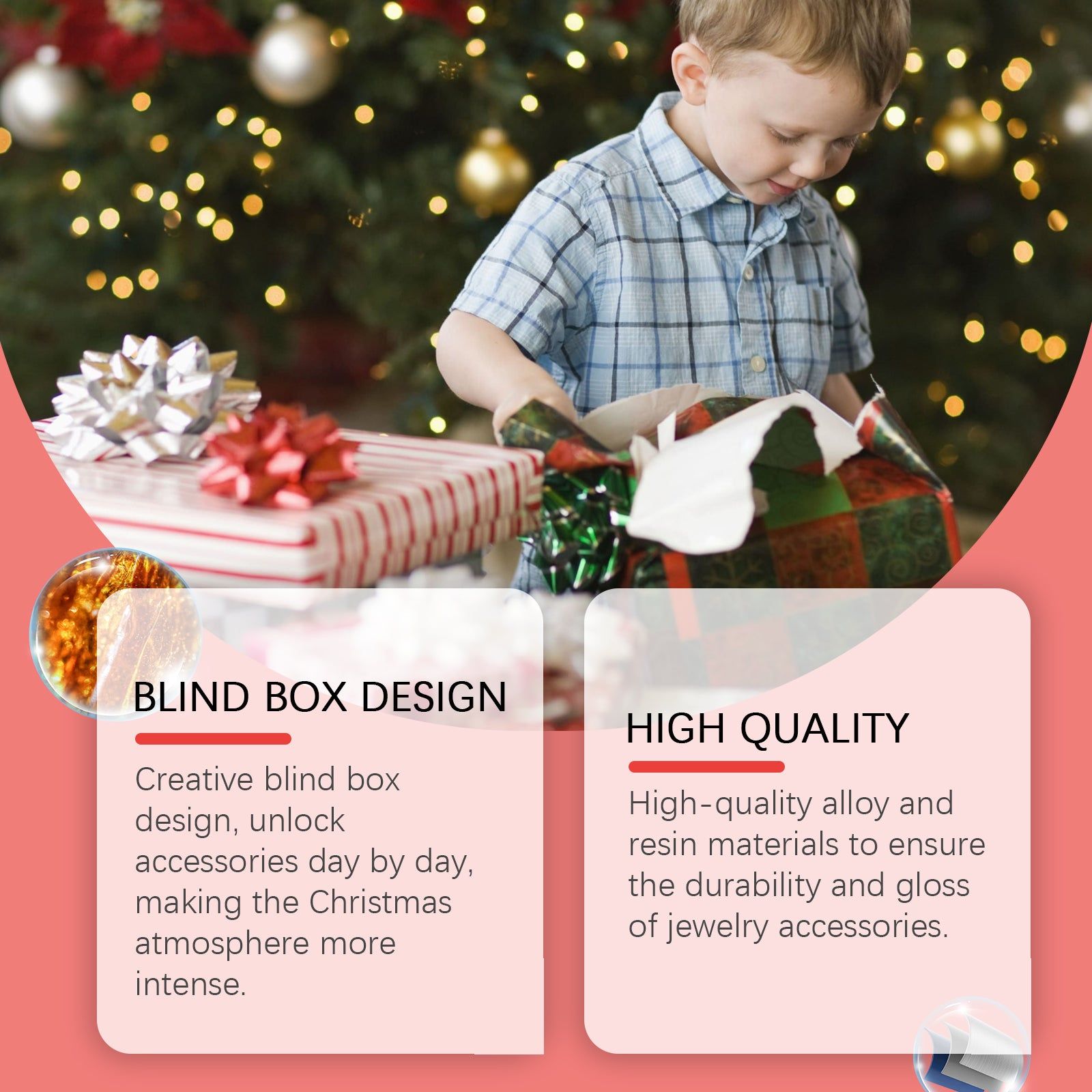 Christmas Gift, 24-Frame Advent Bracelet Kit, DIY Holiday Countdown, Fun Jewelry Making ,1set