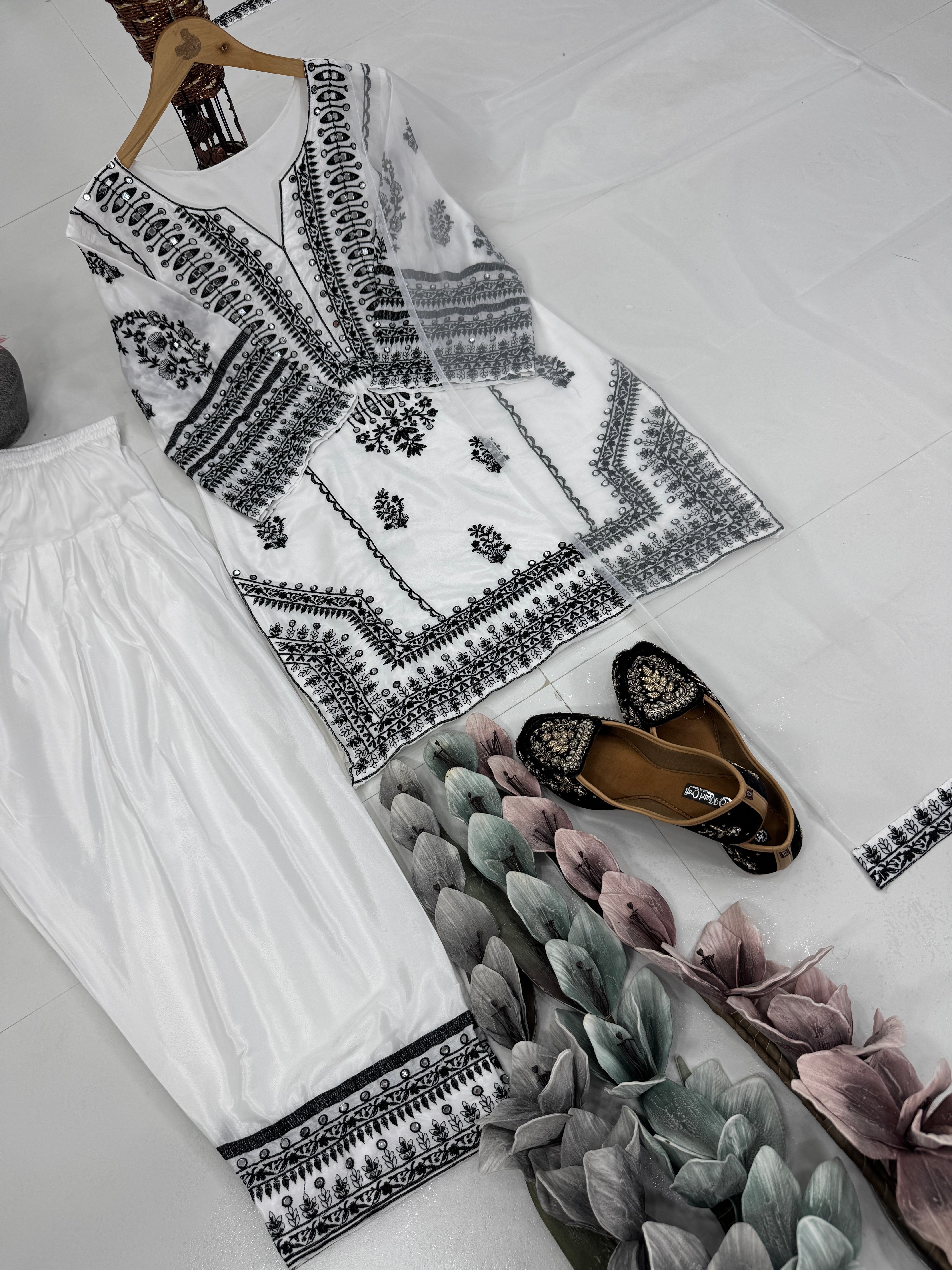 Party Wear Beautiful Top Bottom And Dupatta