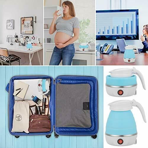 Folding Travel Kettle 600ml Electric Silicone Water Bottle Portable Heating Fast Kettle