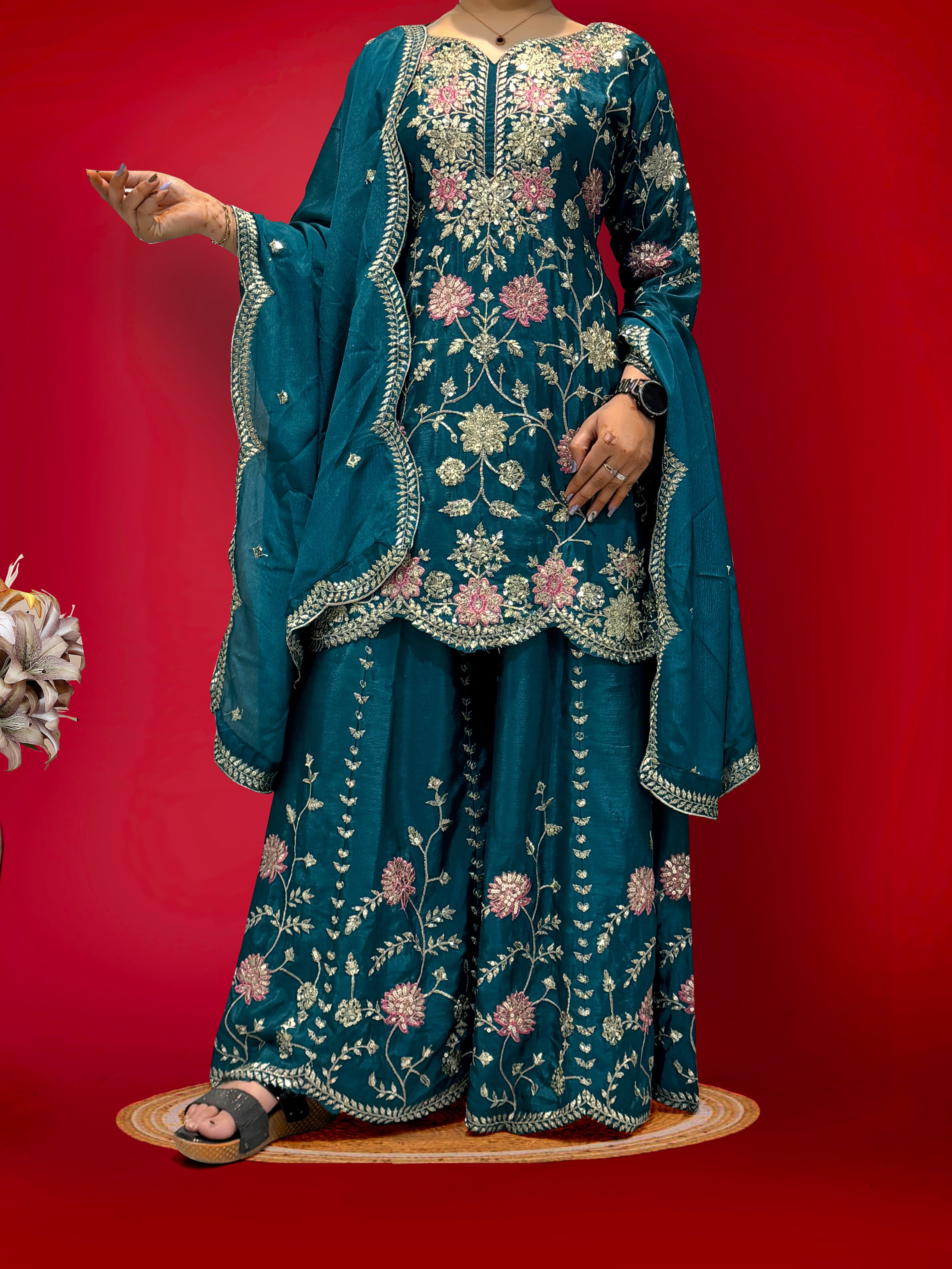 Party Wear Beautiful Top-Bottom And Fancy Dupatta