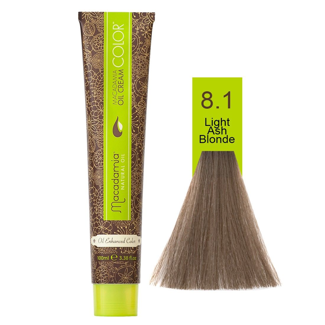 Macadamia Natural Oil Cream Hair Color, 100ml, 8.1 Light Ash Blonde