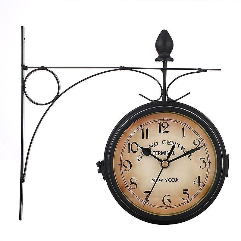 Double-sided Wall Clock - Station Clock Garden Clock zxin