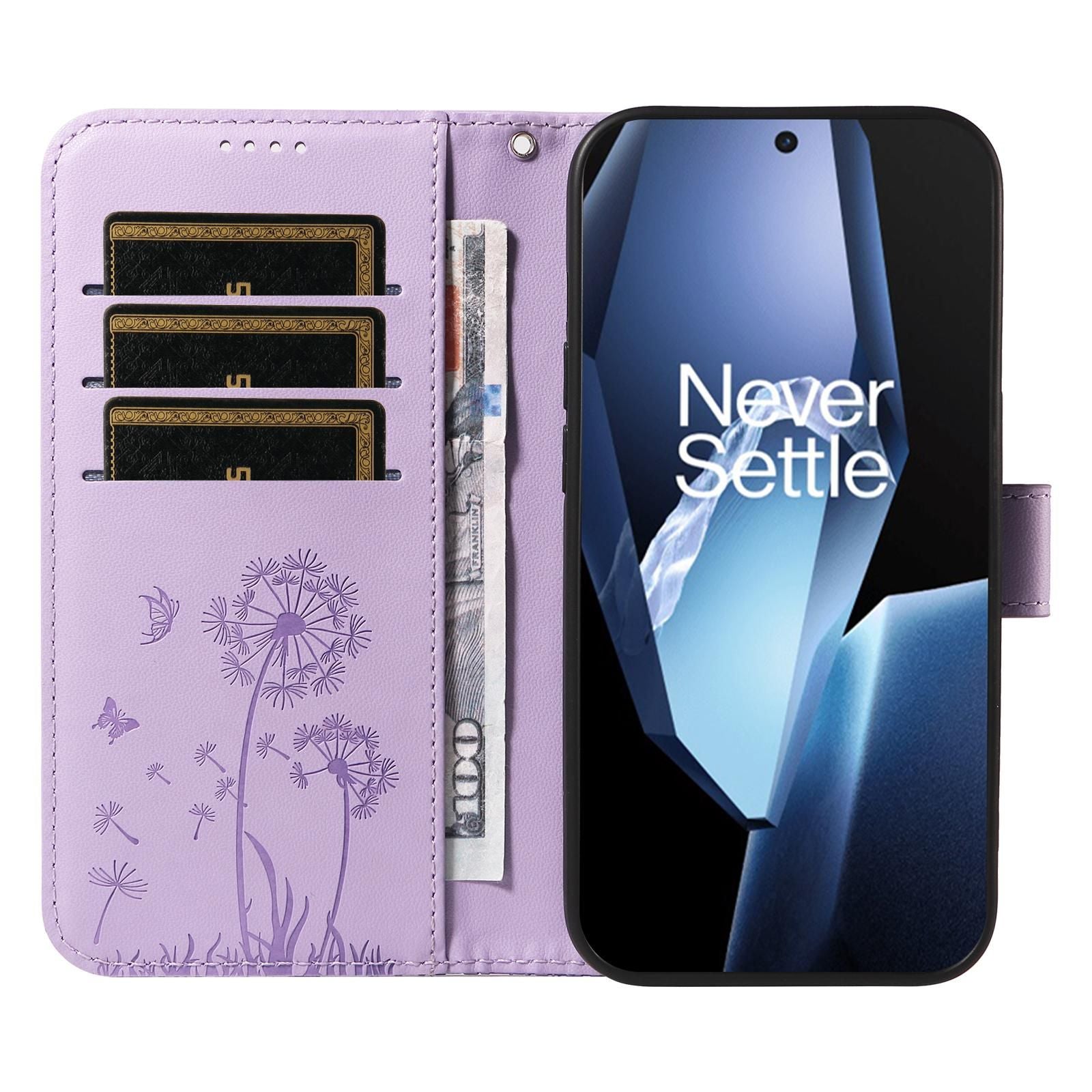 Dandelion Embossed Leather Case For OnePlus 13R 5G Global