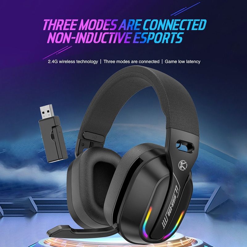 Head-mounted RGB Wireless Bluetooth Headset GT100