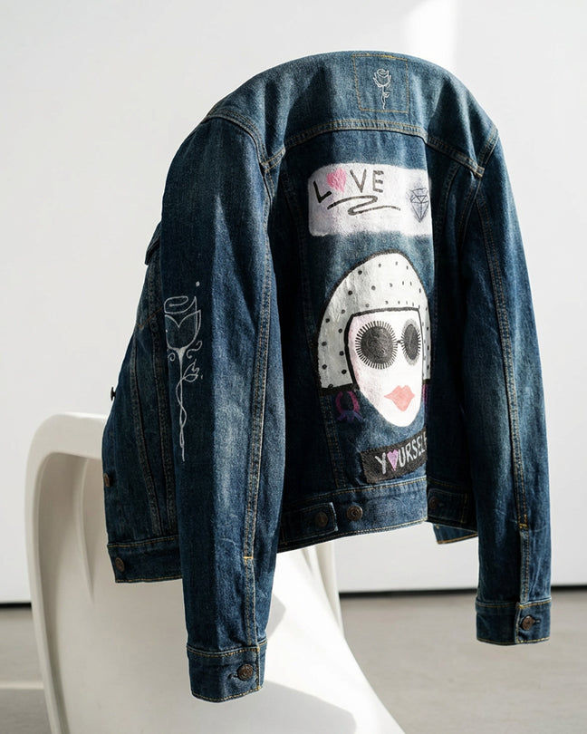 By Carmenzo love yourself denim jeans jacket