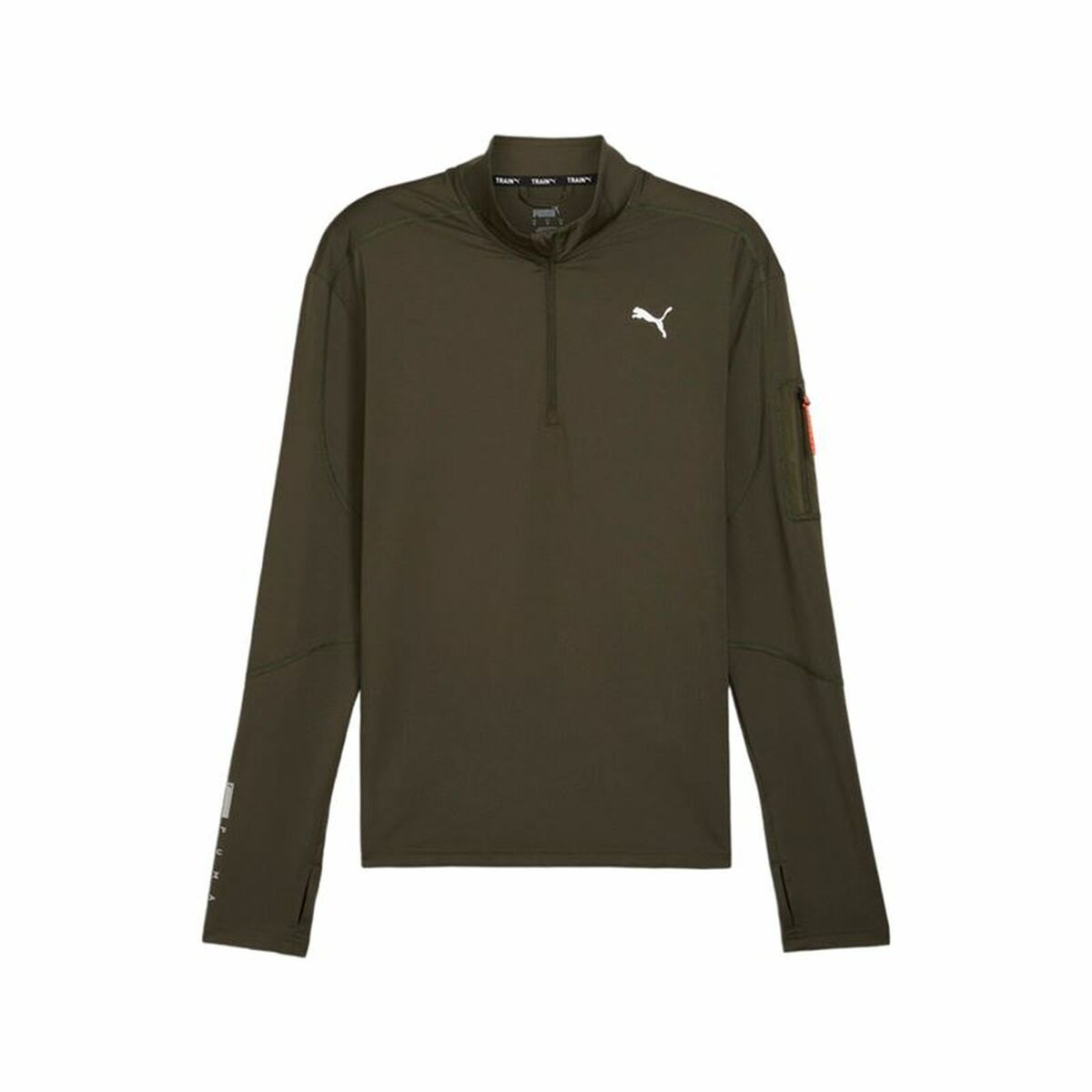 Men’s Sweatshirt without Hood Puma Flex 1/4 Zip Dark green