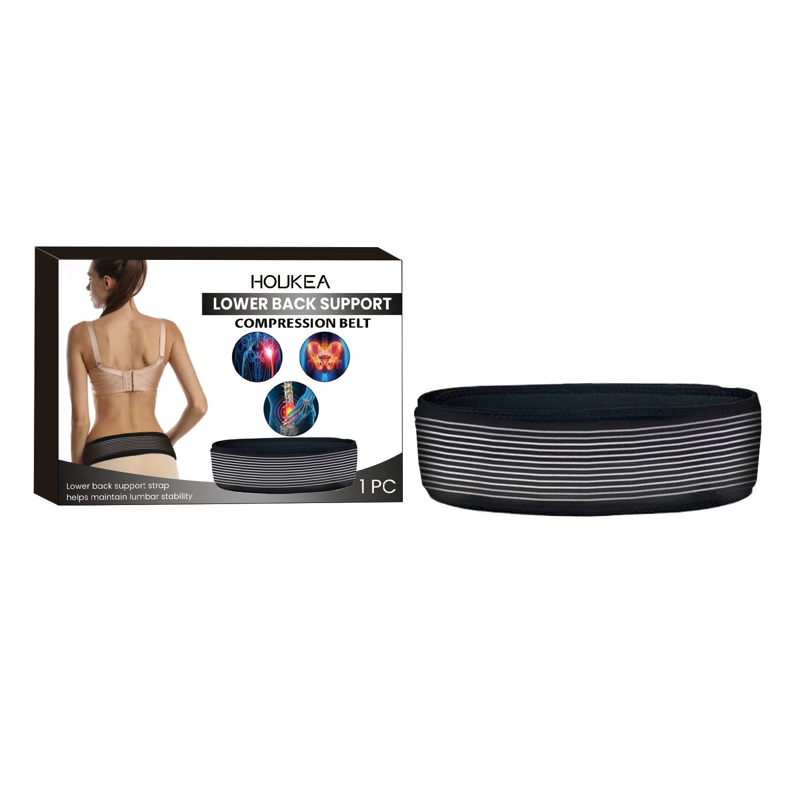Relieve Back Pain, Breathable Lower Back Support Belt, Comfortable Posture Corrector ,1pcs