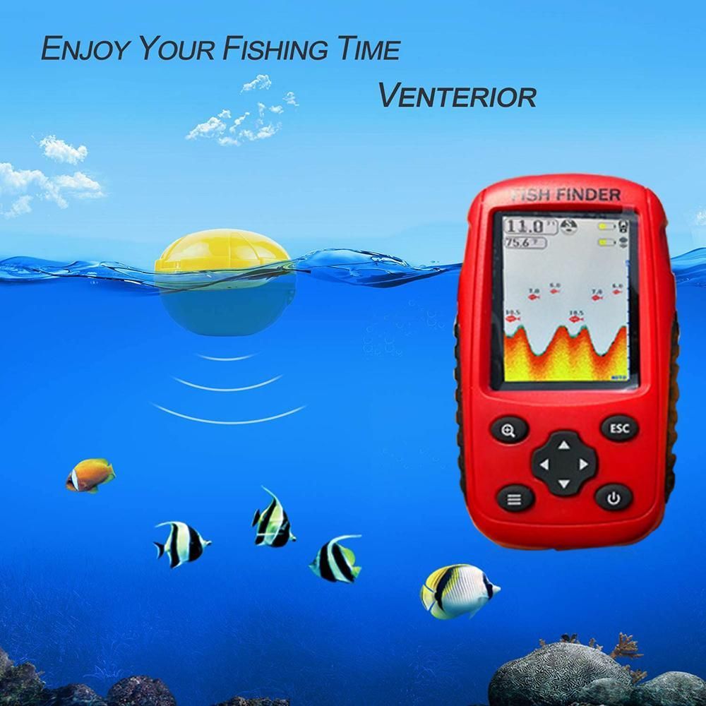 Portable Rechargeable Fish Finder Wireless Sonar Sensor Fishfinder Depth Locator