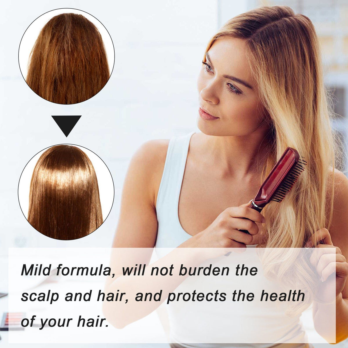 Hair Care, Gentle Nourishing Hair Relaxer for Smooth, Frizz-Free, Shiny Hair ,100ml