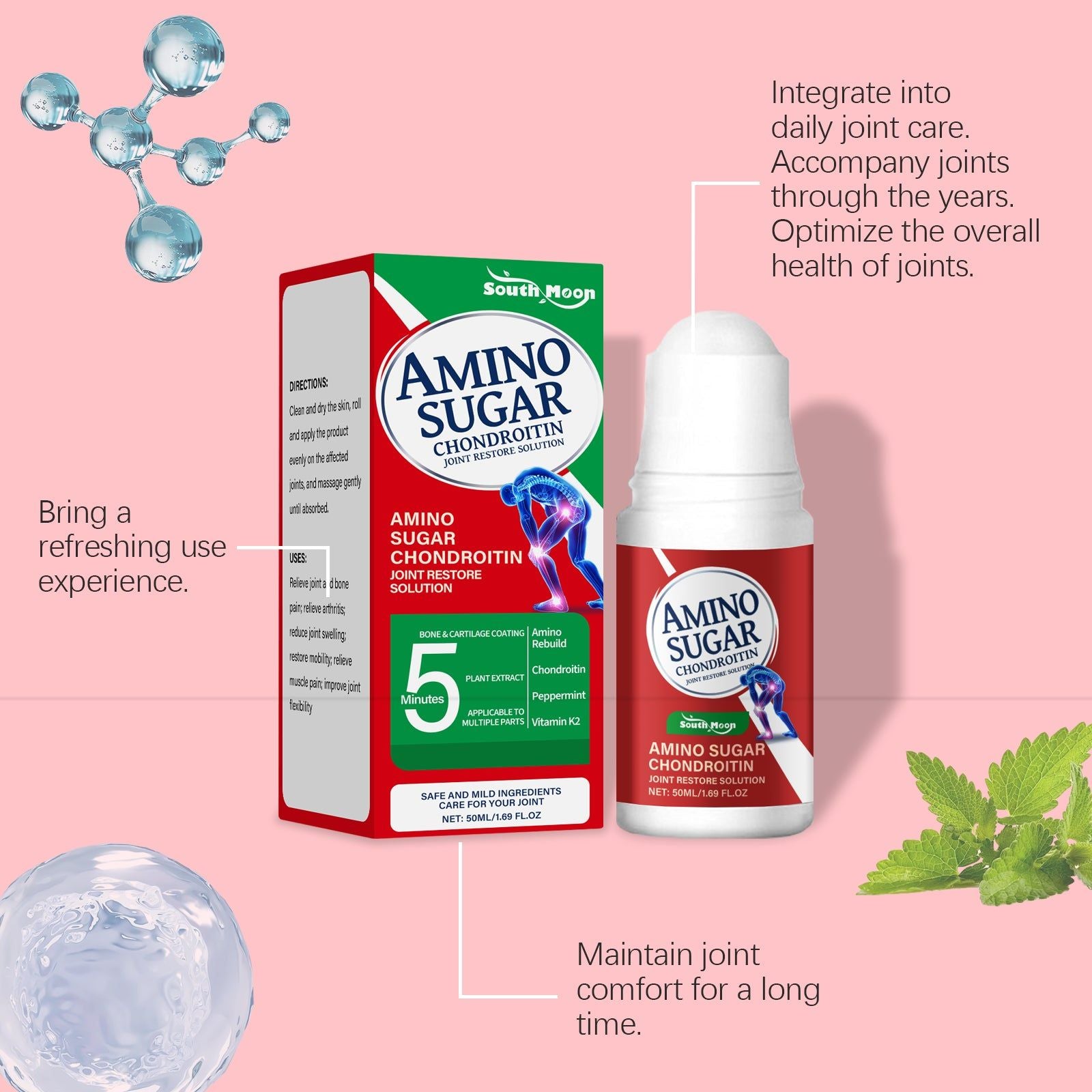 Amino Sugar Joint Care Solution, Relieve Discomfort, Restore Flexibility ,50ml