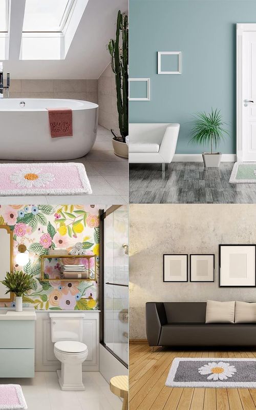 AIESY® Beautiful Luxury Ultra Soft Microfiber Shaggy Bath Mats