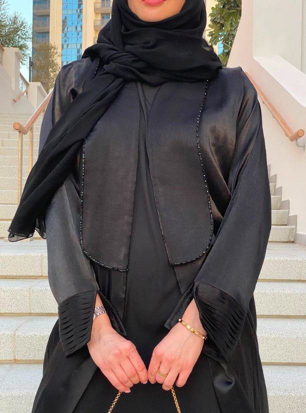 MOiSTREET Rotana Shimmer Abaya set with Underdress & Sheila