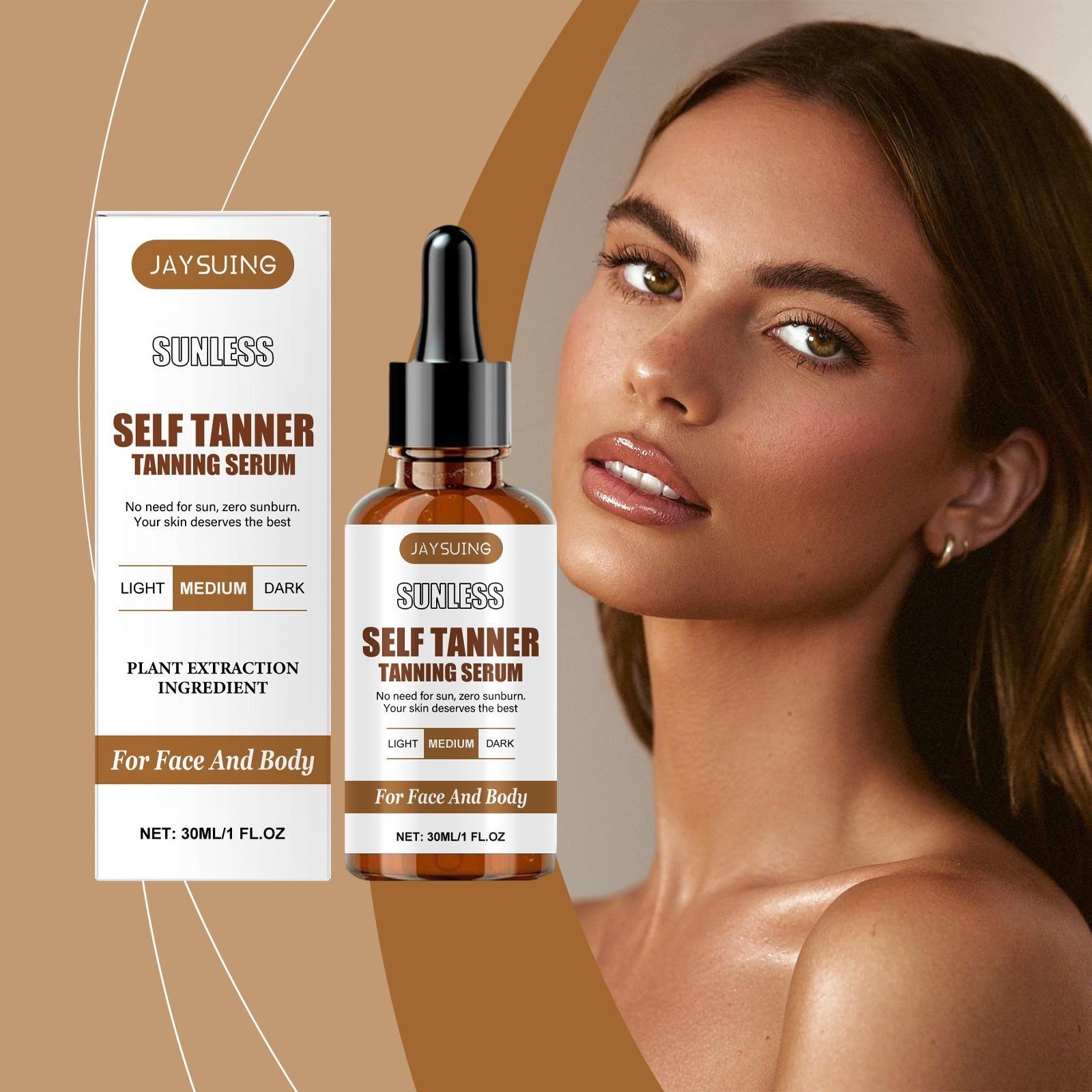 Anti-Tanning Essence, Brighten & Even Skin Tone, Hydrating Herbal Serum ,30ml
