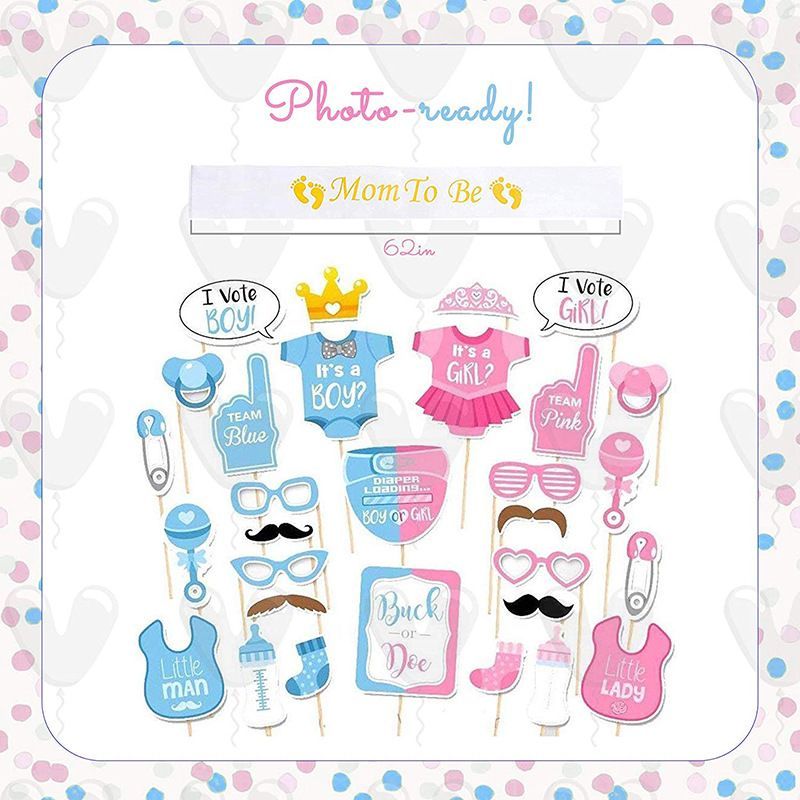 Gender Reveal Decorations Baby Boy Or Girl Gender Reveal Party Supplies Kit