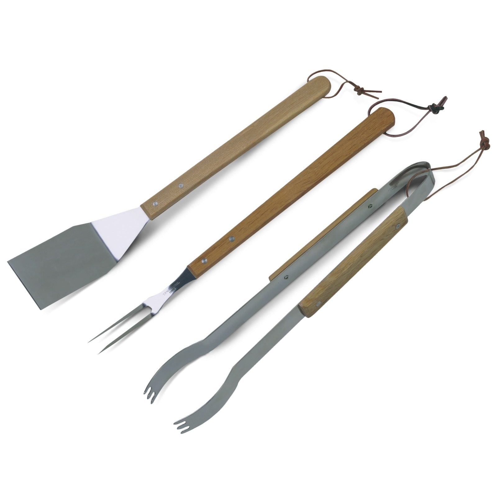 Char-Broil Deluxe Stainless Steel Hardwood 3-Piece Tool Set
