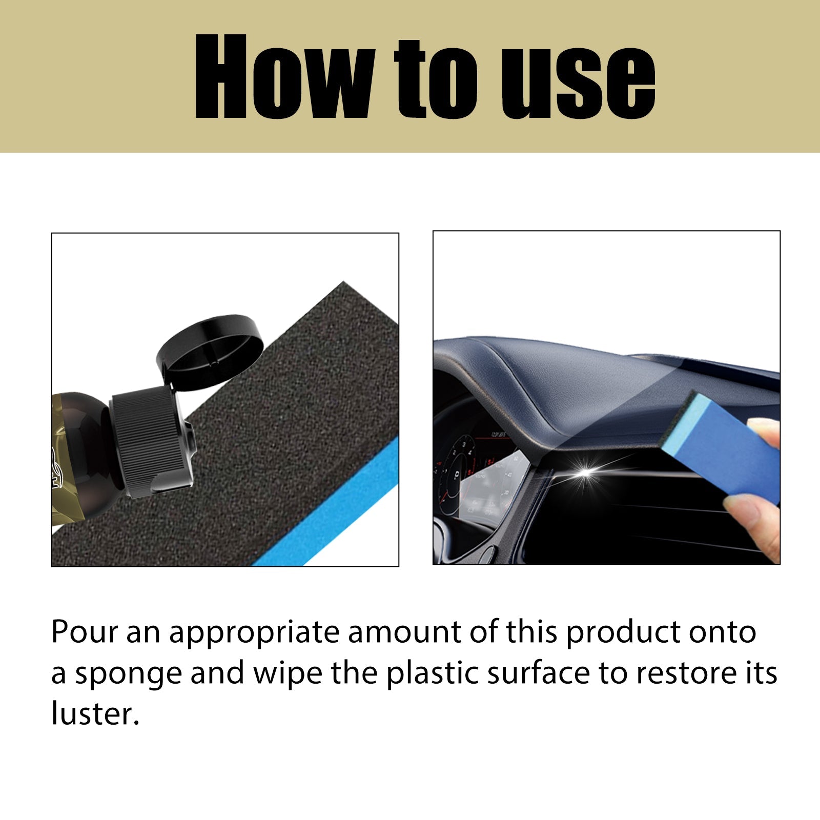 Automotive Interior Maintenance, Plastic Restorer, UV Protection, Shine & Clean ,1set