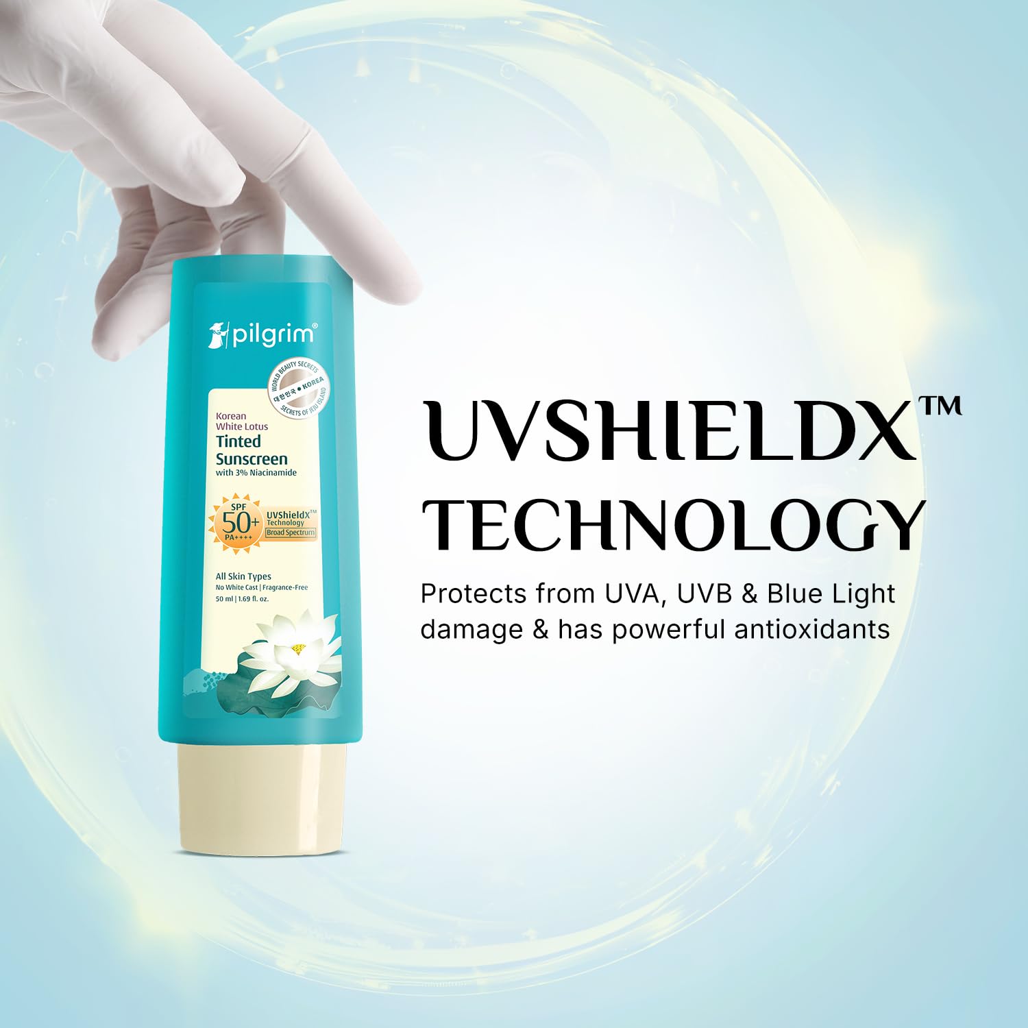 Pilgrim Korean White Lotus Tinted Sunscreen Spf 50 ML