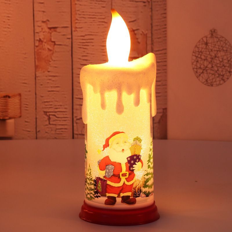Santa Claus Night Light Christmas Decoration Simulation Flame Candle LED Lamp