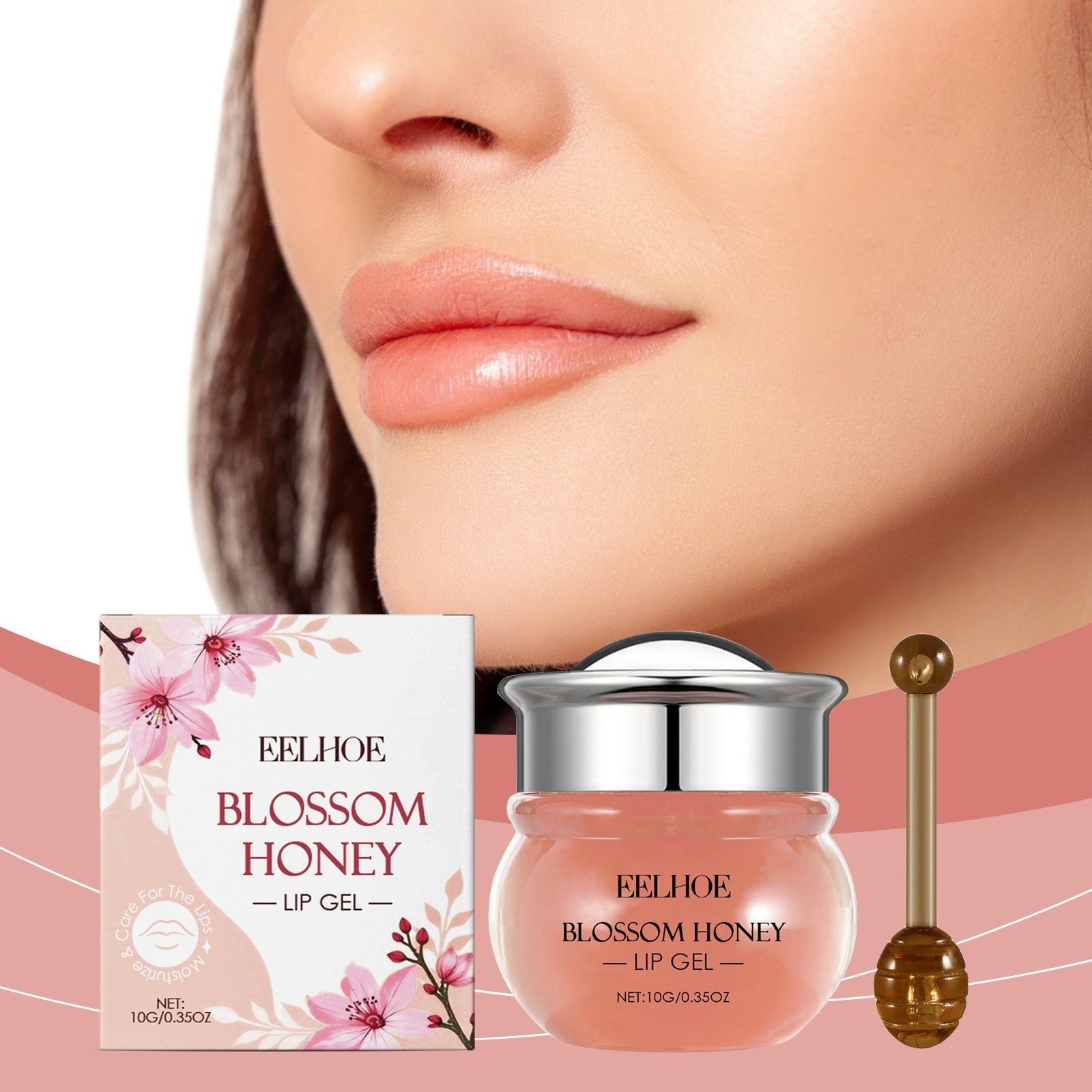 Brighten Your Lips with Cherry Blossom Sleep Gel, Moisturizing Lip Care, Natural Glow ,1set