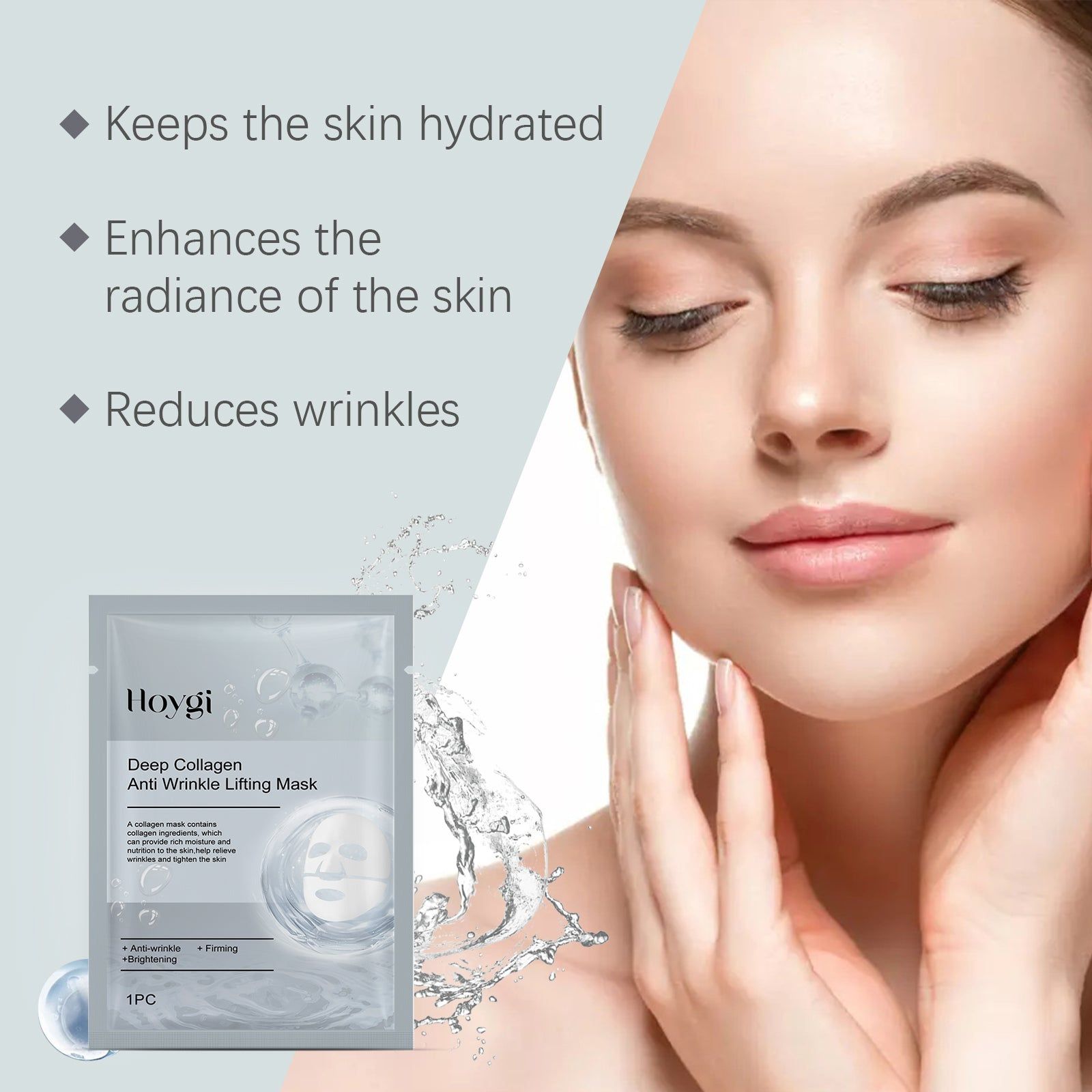 Collagen Anti-Wrinkle Mask, Deep Moisturize, Hydrate, Firm & Reduce Fine Lines ,4pcs