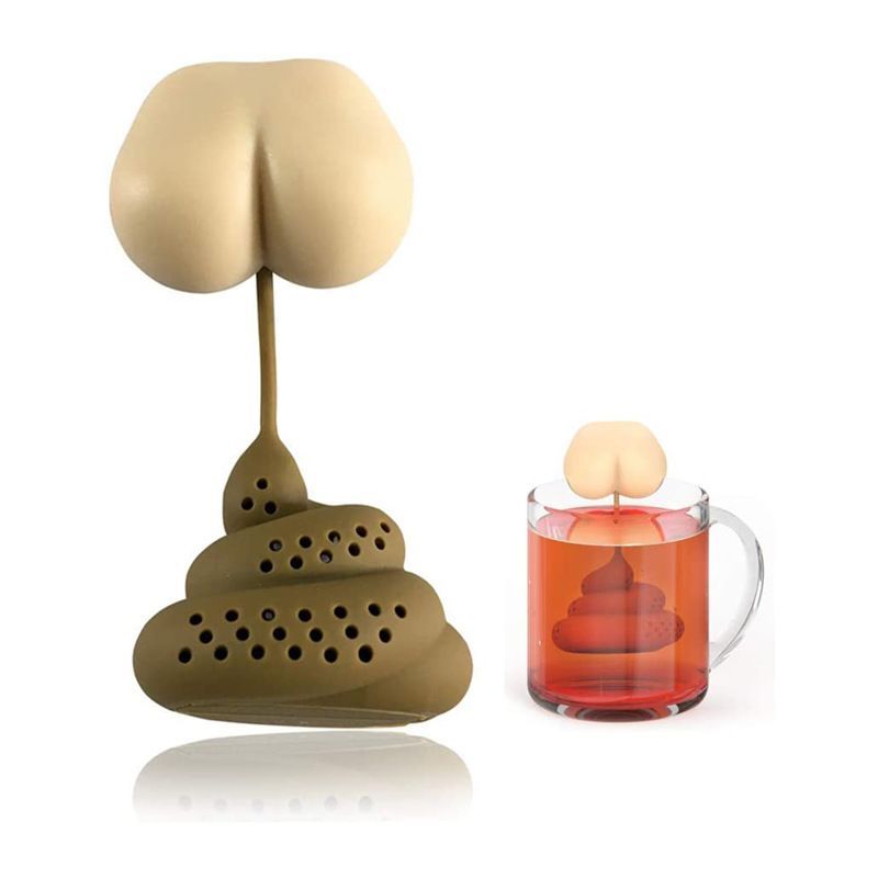 Poop Tea Strainer Loose Leaf Infuser Silicone Tea Leak Net Funny Steeper Tool