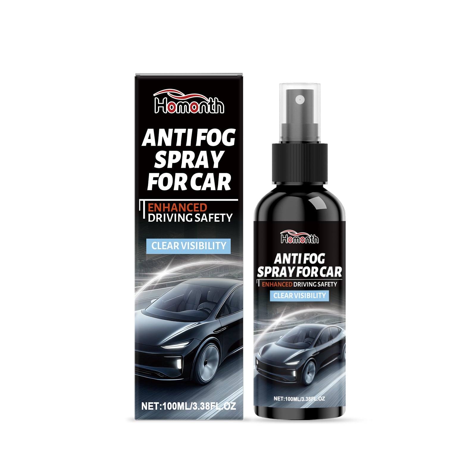 Car Anti-Fog Spray, Clear Vision, Rainproof, Easy to Use, Water Repellent ,100ml
