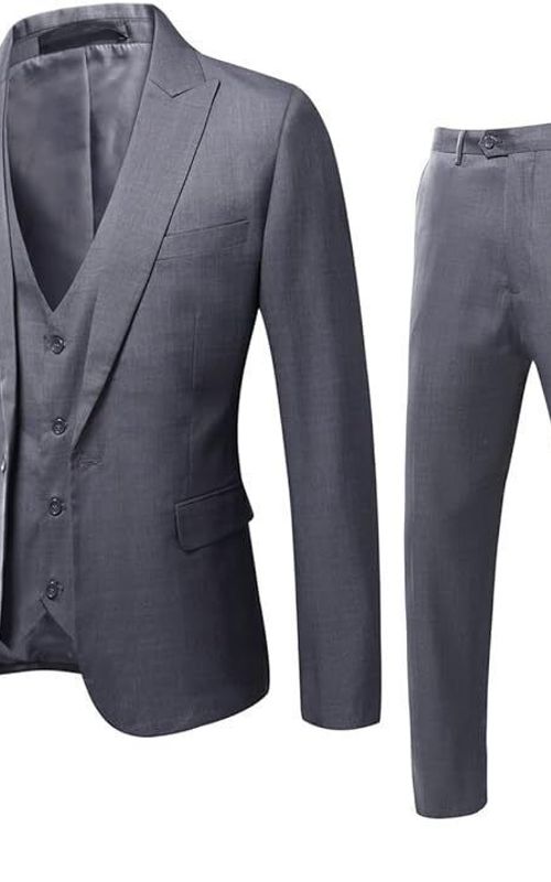 Gray Coat Pant Vest Tuxedo, Elegant Formal Attire for Weddings, Ideal Gift