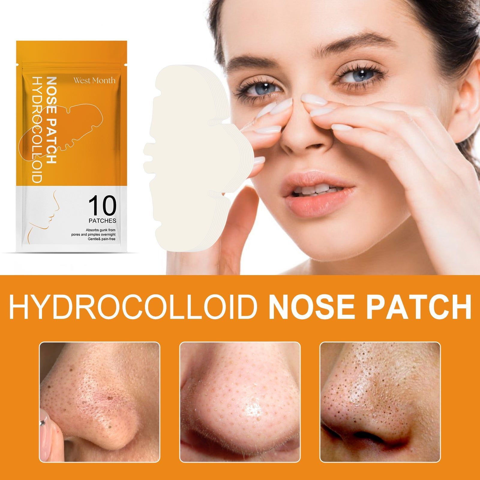Deep Clean Pores Nose Strips, Blackhead Remover, Acne & Pimple Clear Mask ,10pcs