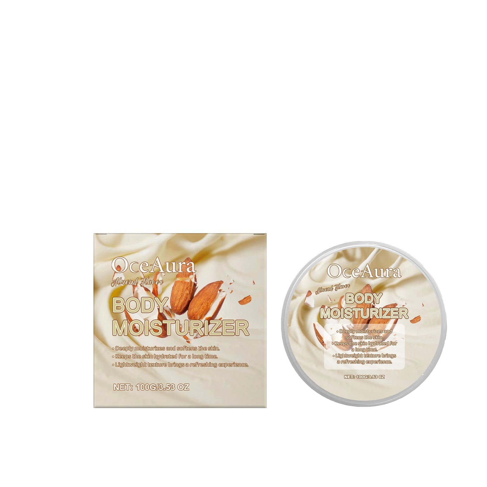 Almond Body Moisturizer, Hydrating, Softening, Non-Sticky, Fragrant, Rejuvenating ,100g
