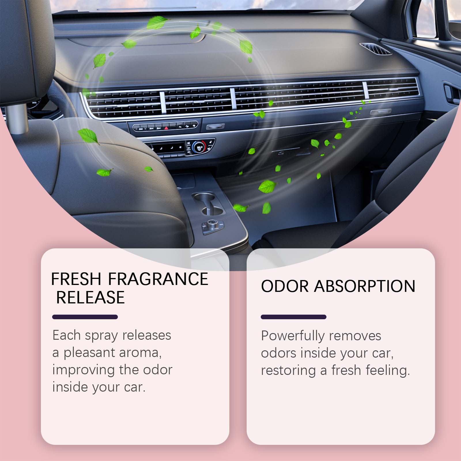 Bergamot Fresh Air Car Freshener, Multi-Functional Odor Eliminator, Refreshing Aroma Diffuser ,100ml