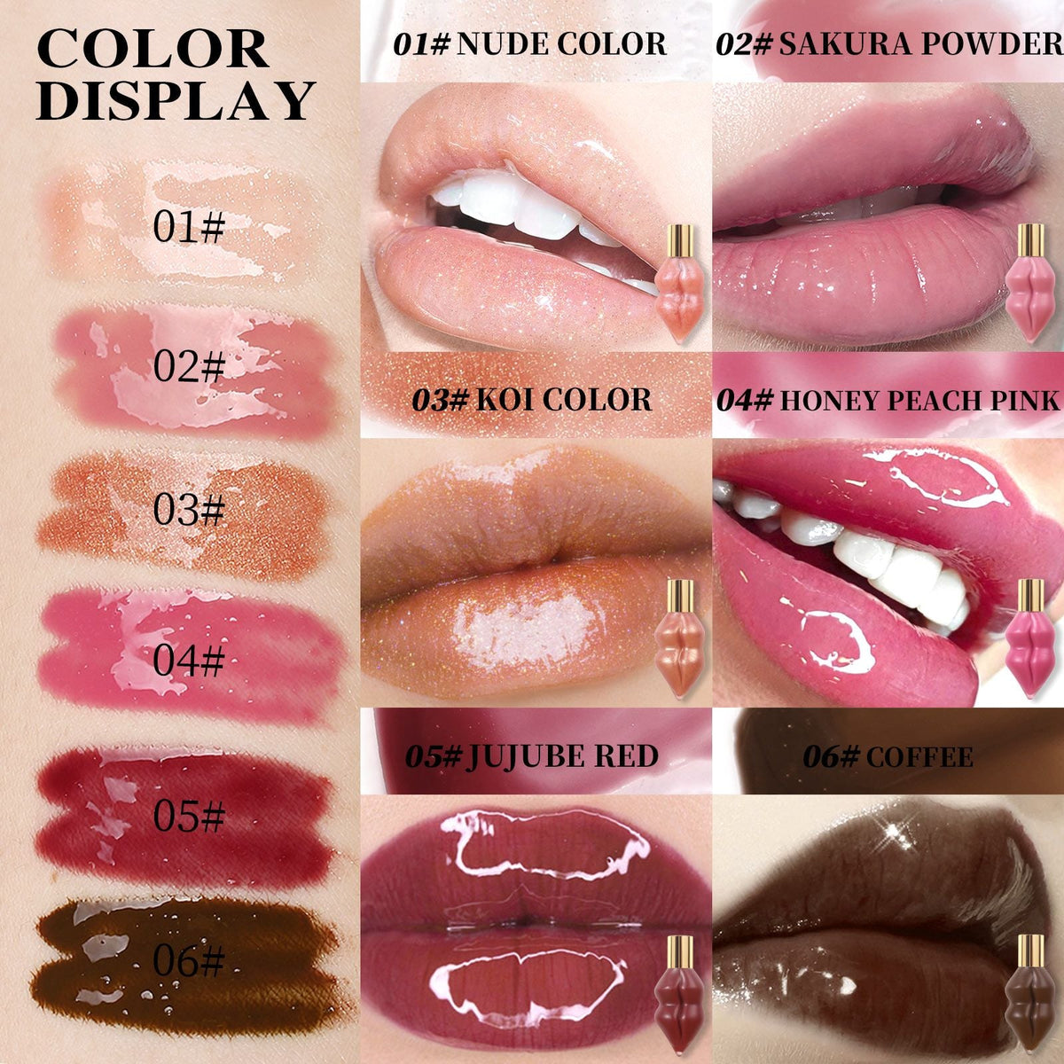 Lip Gloss Ginger Mint Lip Plumping Liquid Lip Color Moisturizing Lip Enhancer Lip Balm