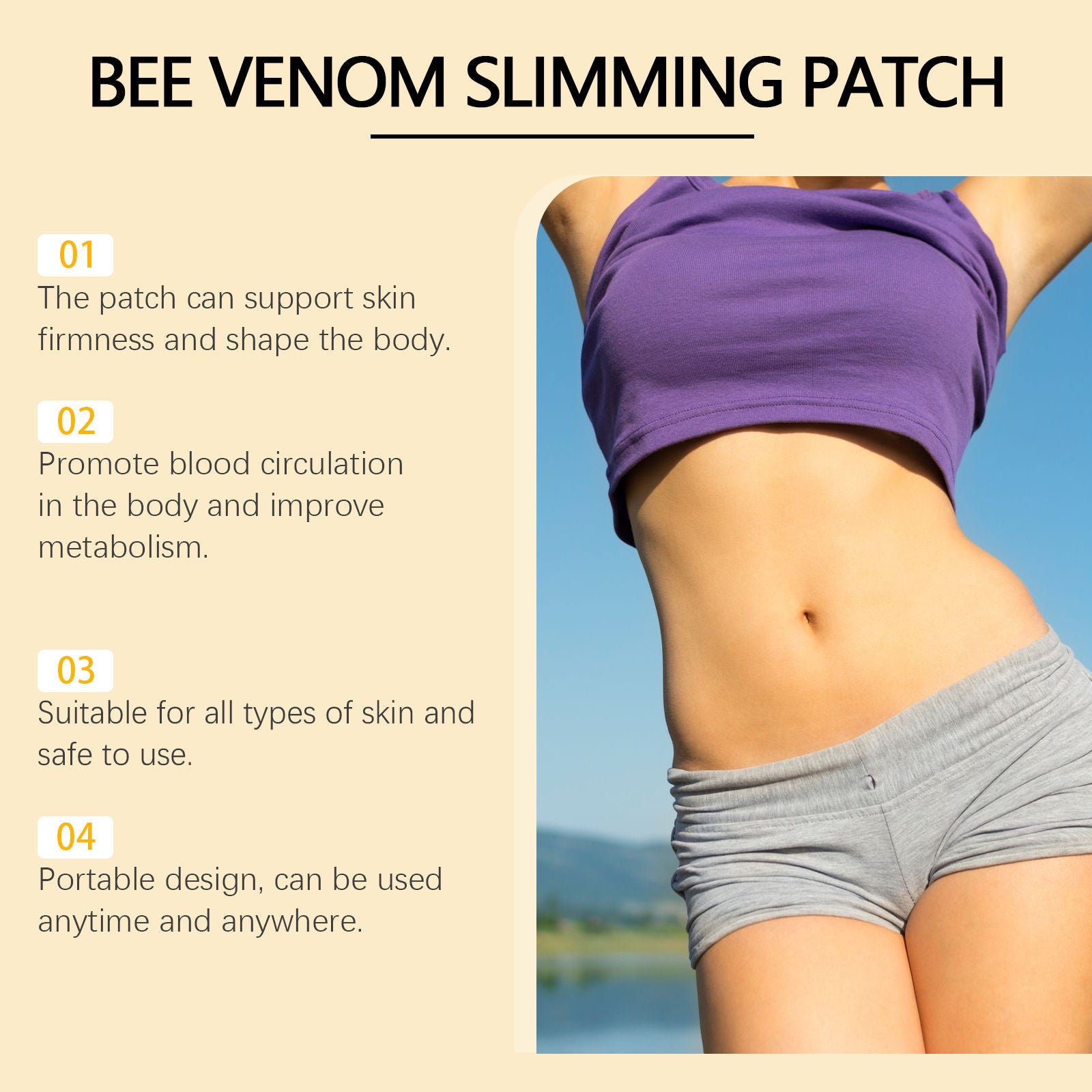 Body Care Patch, Nourish Skin, Slimming, All Over Body, Natural Ingredients ,30pieces