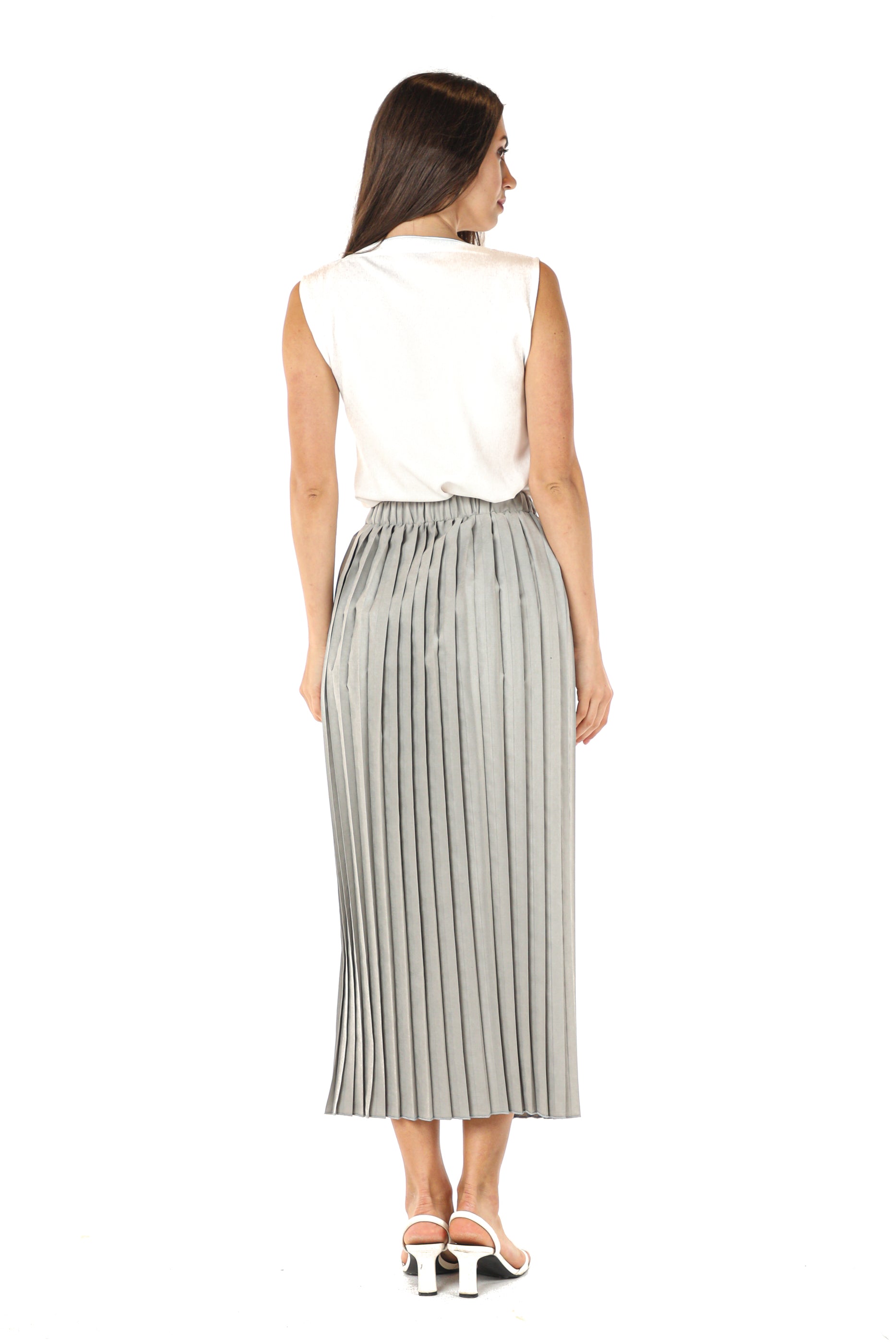 MOiSTREET Grey Shamua Pleated Skirt